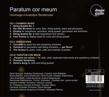 3CD Anatolijus Šenderovas: Chamber Music; Dedications; Paratum Cor Meum 481482