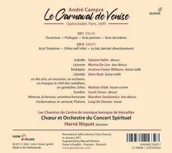 2CD André Campra: Le Carnaval de Venise (Opéra-Ballet. Paris, 1699) 405706