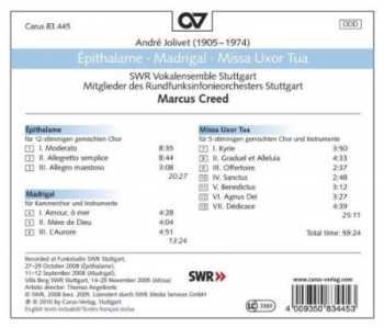 CD André Jolivet: Epithalame . Madrigal . Missa Uxor Tua 241240