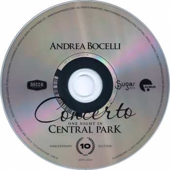 CD Andrea Bocelli: Concerto: One Night In Central Park 10th Anniversary Edition 384475