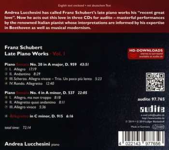 CD Andrea Lucchesini: Late Piano Works Vol 1: Piano Sonatas No. 20 & 4, Allegretto, D. 915 235103
