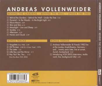 CD Andreas Vollenweider: Behind The Gardens - Behind The Wall - Under The Tree DIGI