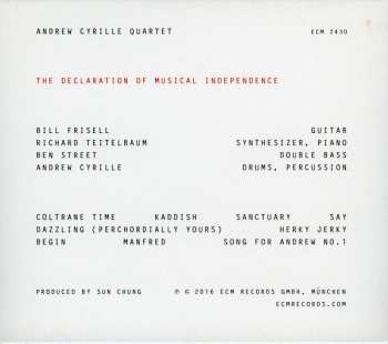 CD Andrew Cyrille Quartet: The Declaration Of Musical Independence 180141