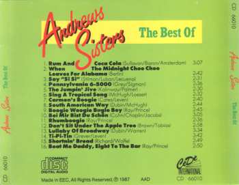 CD The Andrews Sisters: The Best Of Andrews Sisters 402205