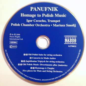 CD Andrzej Panufnik: Homage To Polish Music 336553