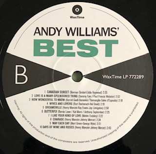LP Andy Williams: Andy's Best LTD 60219