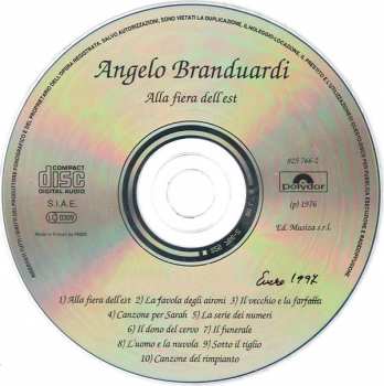 CD Angelo Branduardi: Alla Fiera Dell'Est 1781