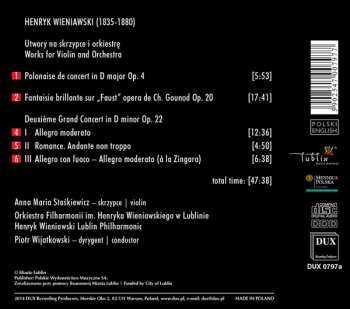 CD Anna Maria Staskiewicz: Henryk Wieniawski Works For Violin And Orchestra  334025