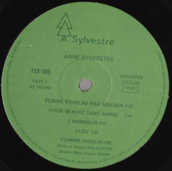 LP Anne Sylvestre: Écrire Pour Ne Pas Mourir 413685