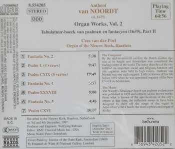 CD Anthoni van Noordt: Works For Organ, Vol. 2 - Tablature Book Of Psalms And Fantasias (1659), Part II 357878