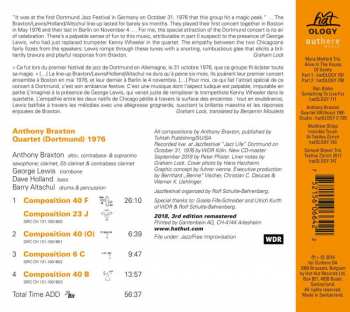 CD Anthony Braxton: Quartet (Dortmund) 1976 187493