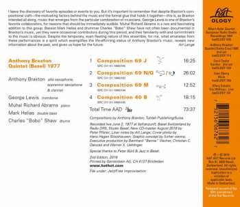 CD Anthony Braxton: Quintet (Basel) 1977 306458