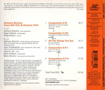 CD Anthony Braxton: Town Hall (Trio & Quintet) 1972 351924