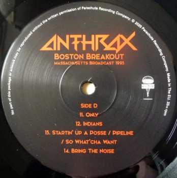2LP Anthrax: Boston Breakout (Massachusetts Broadcast 1993) 398778
