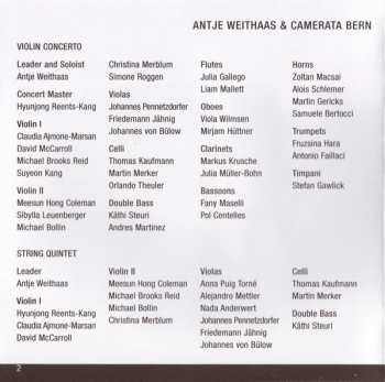 CD Antje Weithaas: Violin Concerto • String Quintet Op. 111 491815