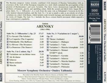 CD Anton Stepanovich Arensky: Three Suites (Basso Ostinato • Silhouettes • Variations) 390960