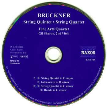 CD Anton Bruckner: String Quintet In F Major / String Quartet In C Minor
