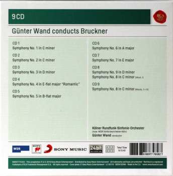 9CD/Box Set Anton Bruckner: Günter Wand Conducts Bruckner Symphonies Nos. 1 - 9 192592