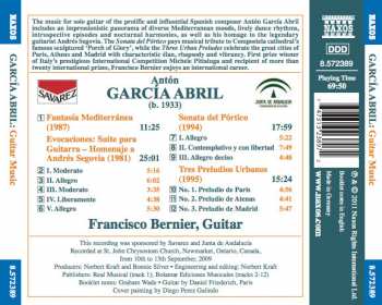 CD Antón García Abril: Guitar Music (Fantasía Mediterránea • Evocaciones Sonata Del Pórtico • Tres Preludios Urbanos) 228344