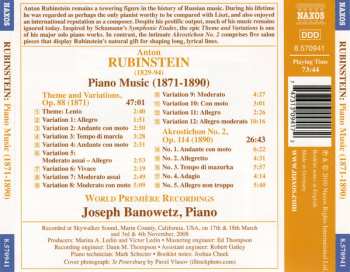 CD Anton Rubinstein: Piano Music (1871-1890) 127101
