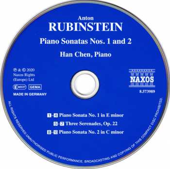 CD Anton Rubinstein: Piano Sonatas Nos. 1 And 2 321646