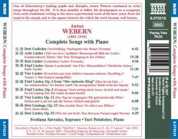 CD Anton Webern: Complete Songs With Piano 297880