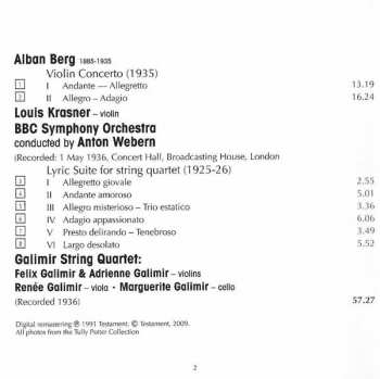 CD Anton Webern: Violin Concerto • Lyric Suite 175260