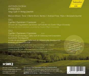 2CD Antonín Dvořák: Cypresses (Song Cycle & String Quartets)