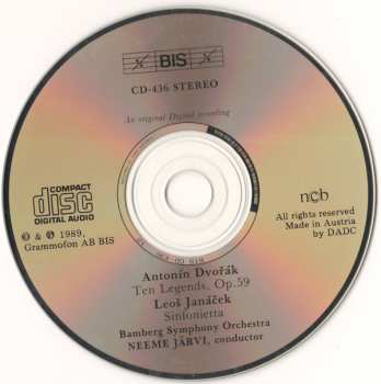 CD Antonín Dvořák: Dvořák: Legends • Janáček: Sinfonietta 431655