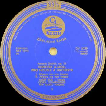 LP Antonín Dvořák: Koncert A-moll Pro Housle A Orchestr, Op. 53 - Romance Pro Housle A Orchestr, Op. 11 365387