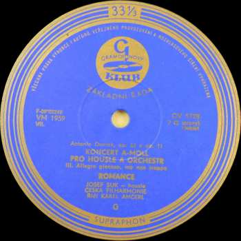 LP Antonín Dvořák: Koncert A-moll Pro Housle A Orchestr, Op. 53 - Romance Pro Housle A Orchestr, Op. 11 365387