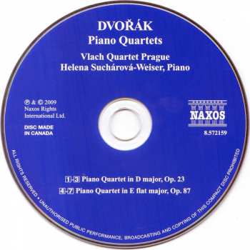 CD Antonín Dvořák: Piano Quartets 246004