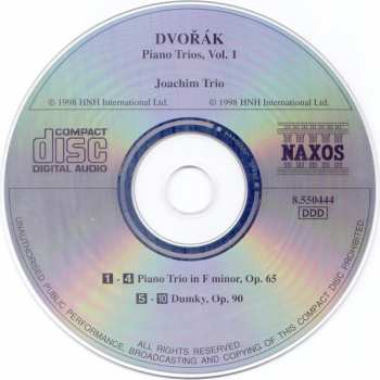 CD Antonín Dvořák: Piano Trios, Vol 1 - Piano Trio In F Minor • Dumky Trio 310725