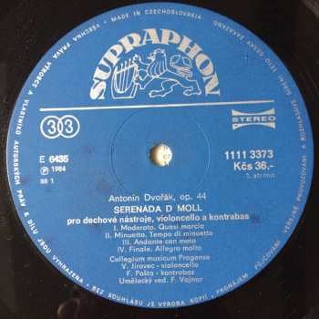 LP Antonín Dvořák: Serenade in D minor, Terzetto in C major 524715