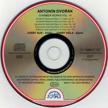 CD Antonín Dvořák: Sonata / Sonatina / Romantic Pieces / Nocturno / Ballad 414153