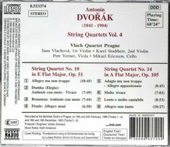 CD Antonín Dvořák: String Quartets No. 10, Op. 51 / No. 14, Op. 105 336493