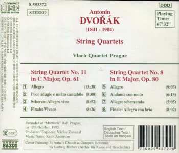 CD Antonín Dvořák: String Quartets Nos. 8, Op. 80 And 11, Op. 61 331295