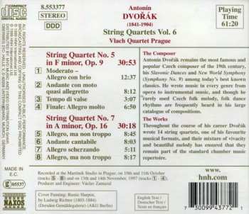 CD Antonín Dvořák: String Quartets Vol. 6 (No. 5 In F Minor, Op. 9 / No. 7 In A Minor, Op. 16)