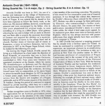 CD Antonín Dvořák: String Quartets Vol. 7 - No. 1 In A Major Op. 2 ● No. 6 In A Minor, Op. 12