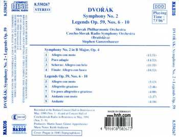 CD Antonín Dvořák: Symphony No. 2 / Legends Op. 59, Nos. 6-10 427987