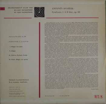 LP Antonín Dvořák: Symphony Č. 6 D. Dur Opus 60  532825