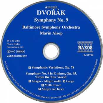 CD Antonín Dvořák: Symphony No. 9 'From The New World' • Symphonic Variations 322809