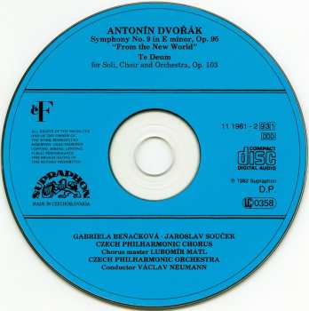 CD Antonín Dvořák: Symphony No. 9 "From The New World" / Te Deum 35442