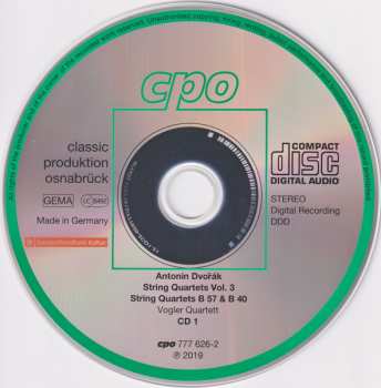 2CD Antonín Dvořák: String Quartets Vol. 3