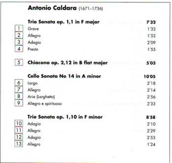 CD Antonio Caldara: Trio Sonatas - Cello Sonatas  458903