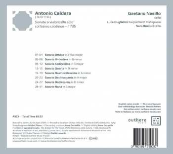 CD Antonio Caldara: Sonate À Violoncello Solo Col Basso Continuo 191246
