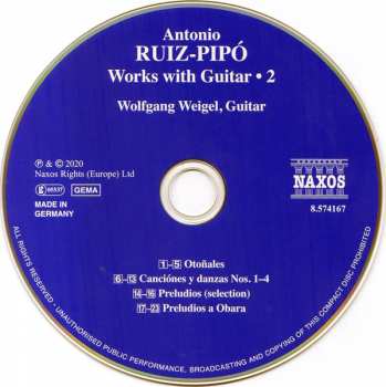 CD Antonio Ruiz Pipó: Works With Guitar • 2 122173