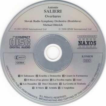 CD Antonio Salieri: Overtures 434300