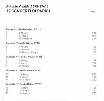 CD Antonio Vivaldi: 12 Concerti Di Parigi 418336