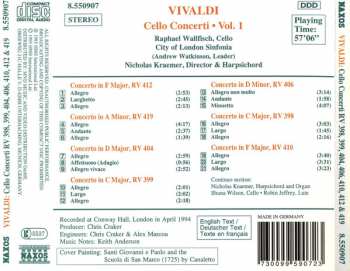 CD Antonio Vivaldi: Cello Concerti Vol. 1 - RV 398, 399, 404, 406, 410, 412 & 419 331490
